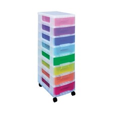 Multicoloured  Plastic Storage Tower 8 Drawers Home Office Really Useful DT1007