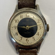 VTG 1950s INGERSOLL TRIUMPH LONDON MENS WRISTWATCH AS IS PARTS OR RESTORE