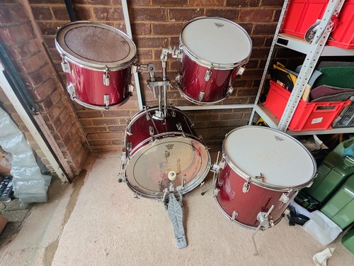 Pearl piece drum set kit - drum, red