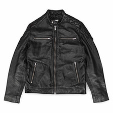 Schott Lambskin LC Leo Leather Black Cafe Racer Jacket (BNWT)