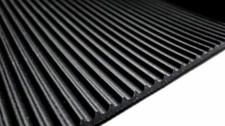 BLACK FINE RIBBED/FLUTED RUBBER MATTING ANTI SLIP big choice of various sizes