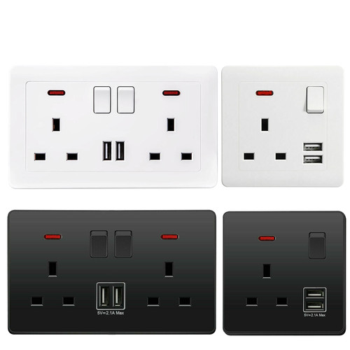 Double gang wall socket - double,