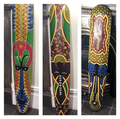Wooden tiki mask 100cm carved - tiki,