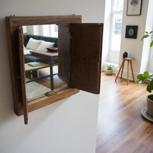 Vintage window shutter mirror - vintage,