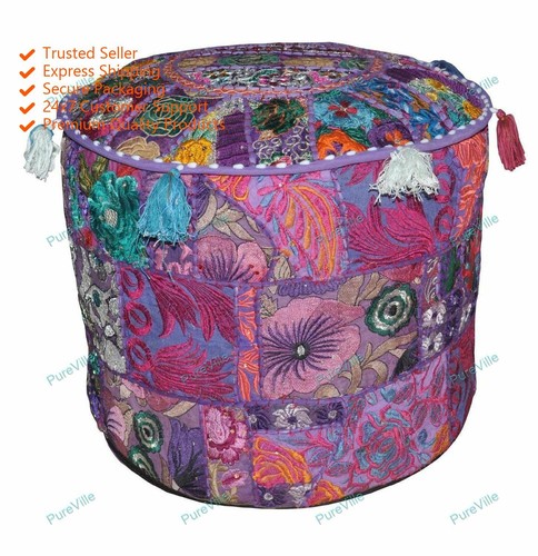 Bohemian floral pouf cover - floral,