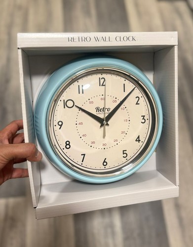 Retro wall clock blue - retro,