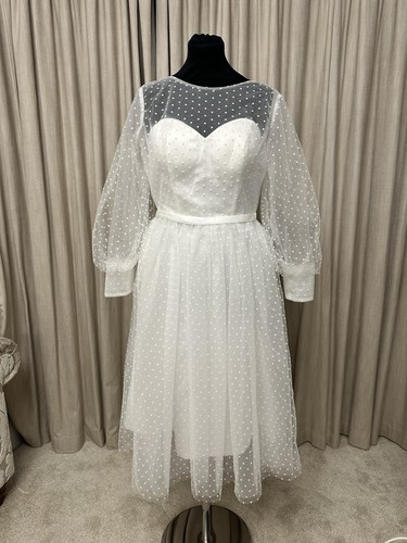 Ivory tea length bridal - tea, gown