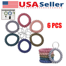6PCS Wristlet Keychain Spiral