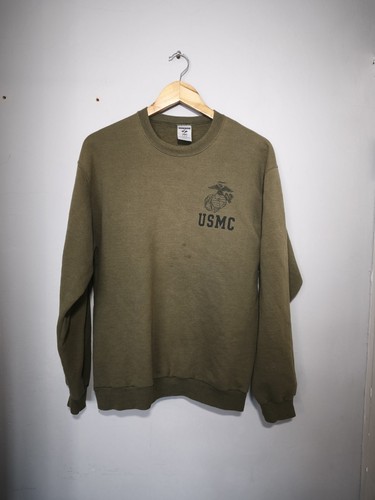 Vintage usmc sweatshirt olive - sweatshirt,