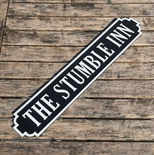 Personalised Pub Bar Street Sign Family Name Plaque Wooden Man Cave Kitchen