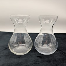 2x Vintage Clear Blown Glass