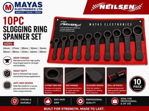 10pc slogging ring spanner - spanner, set