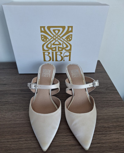 Biba ivory satin pointed - ivory,