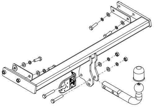 Swan neck tow bar - bar, volvo