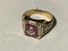 10k -2 Tone  Gold Masonic Ring