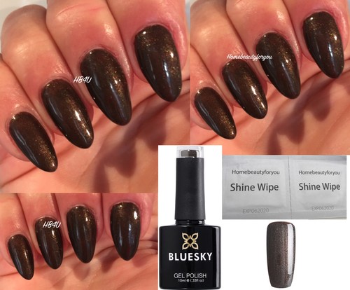 Bluesky gel nail polish - polish, brown