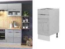 Kitchen Drawer Unit 400mm Base Cabinet High Gloss Grey Storage Cupboard Star