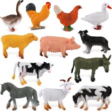 12pcs Farm Animals,Mini Animal