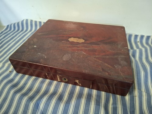 Vintage wooden cutlery canteen - vintage,