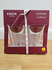Costa Coffee Latte Duo Glass