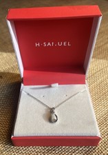 H Samuel Diamond and Silver Necklace 44cm