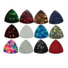 50Pcs 346 Rounded Triangle Medium 0.71mm Celluloid Guitar Picks Plectrums