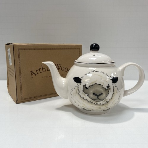 Arthur wood teapot sheep - sheep, back