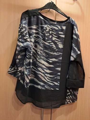 Black blue blouse mint - black/blue,