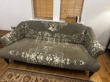 Tetrad Jacaranda 3 Seater Sofa 198cm Bagru Fabric Olive Excellent Condition