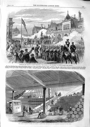 Original old antique print - old,