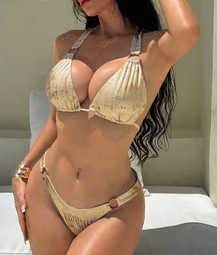 Bikini gold washed glitter - washed,