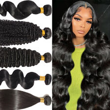 Unprocessed Brazilian Virgin Human Hair Extensions Sewn In Bundles Weave Weft UK