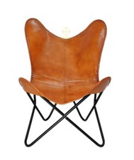 Home & Office Relaxing Butterfly Chair – Iron Stand Leather Lounge chair PL2-267