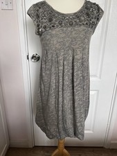 Rene Derhy dress, ballon style UK 10/S/M Unusual Beaded Appliqued Fully lined 