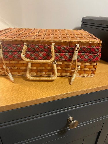 Vintage wicker picnic basket - vintage,