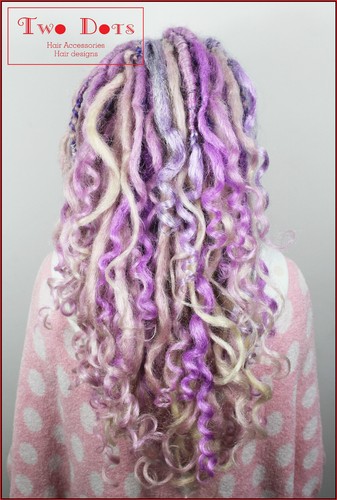 Blonde purple curly - blonde,