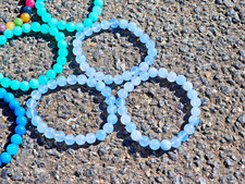 Handmade Aquamarine Bracelet - Natural Gemstone Beads, 8mm - Energy