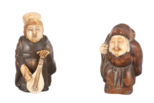 Pair antique wood - pair,