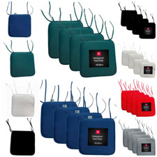 WATERPROOF Chair Cushion Seat Pads REMOVABLE COVER Patio Tie On Garden OUTDOOR