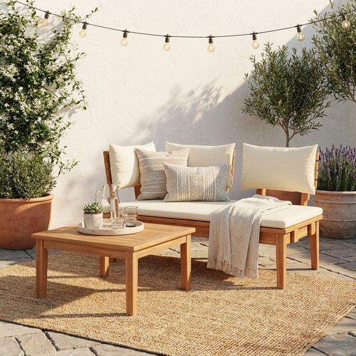 Garden bench table set 2pc - garden,