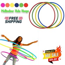 X8 Multicolor Hula Hoops Childrens Kids Fun Game Adults Exercise Fitness Plastic