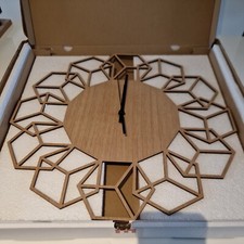 Round, Laser-cut  Oak Clock