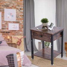 Vintage Bedside Table Storage Cabinet With Drawers Bedroom Unit