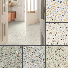 Terrazzo Cushioned Sheet Vinyl Flooring Granite Effect Kitchen & Bathroom Lino