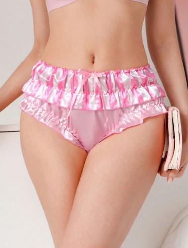 Pink silky satin knickers - silky,