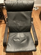 IKEA POANG Black Leather