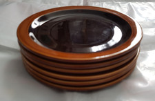 Hornsea Vintage Pottery Bronte Saucers x6 Brown Glaze 1974 1976 1977