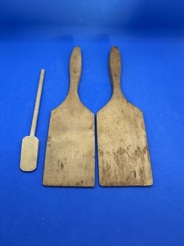 Vintage pair wooden ribbed - vintage,
