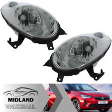 Nissan Micra Headlights Pair 2002-2007 K12 Chrome Headlamps Drivers Passenger