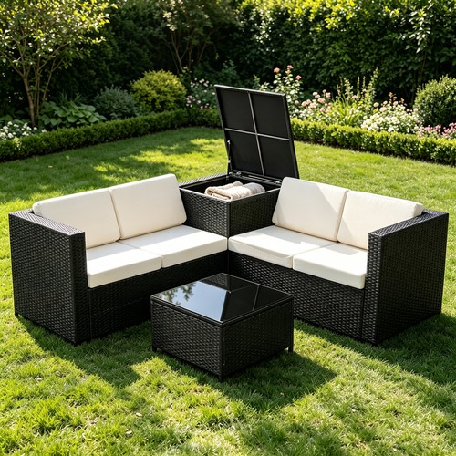 4pcs rattan garden furniture - rattan,